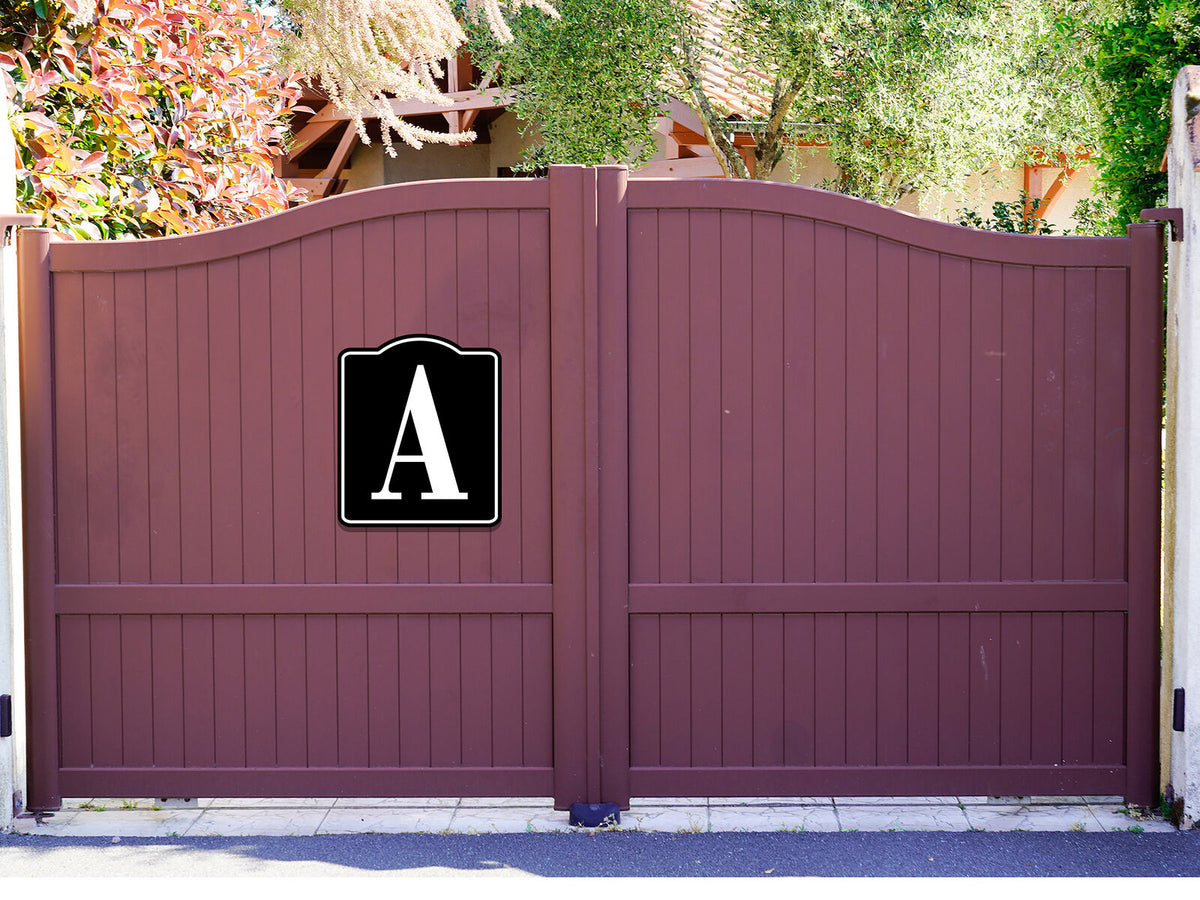 Letter A Bin Aisle Row Marker Label BLACK Aluminum Composite Sign