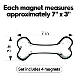 Yellow Labrador Dog Bone Magnet 4 Pack, 7 x 3 Inch Magnets