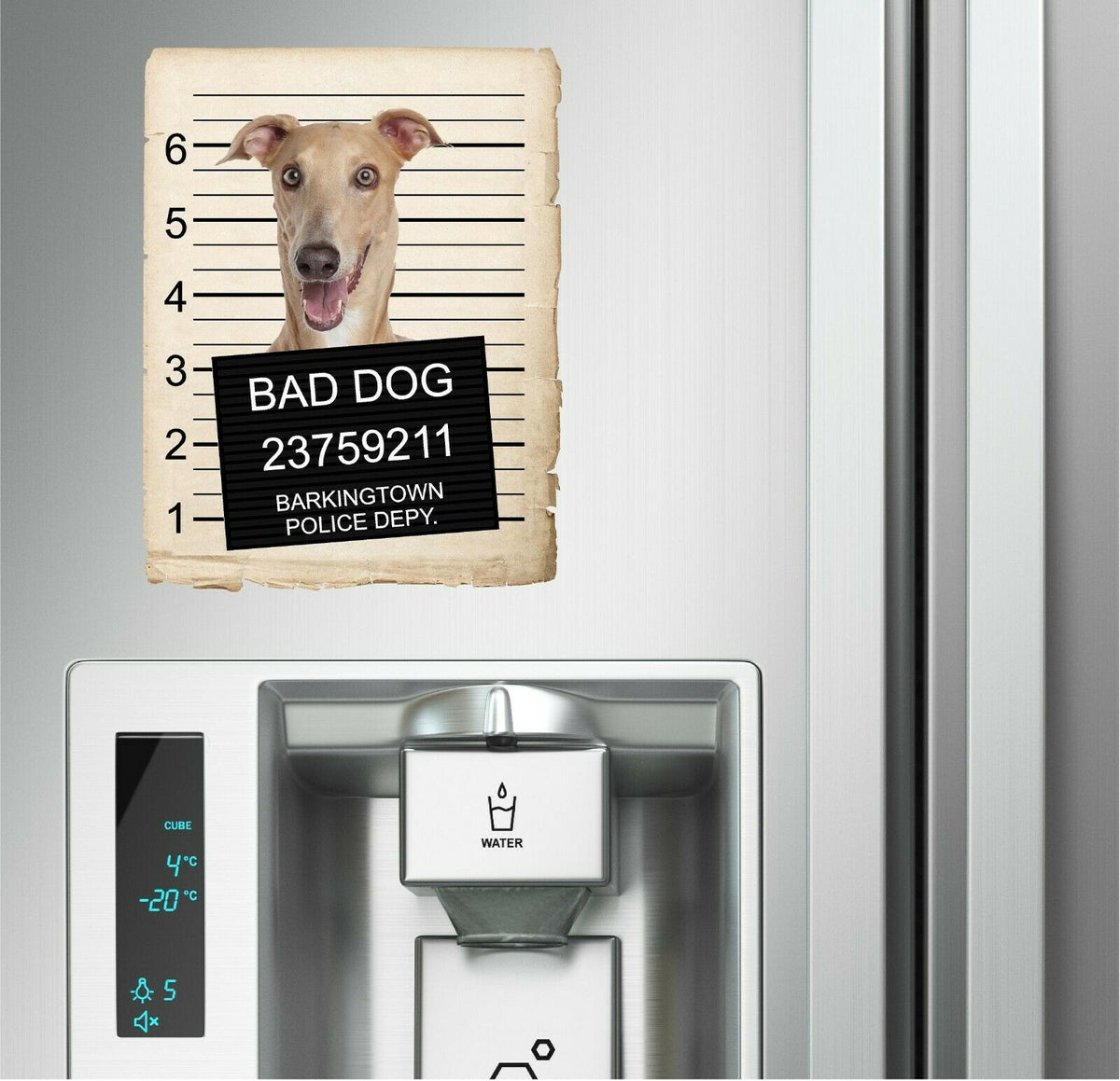 Greyhound Mugshot Bad Dog Fridge refrigerator Car Magnet