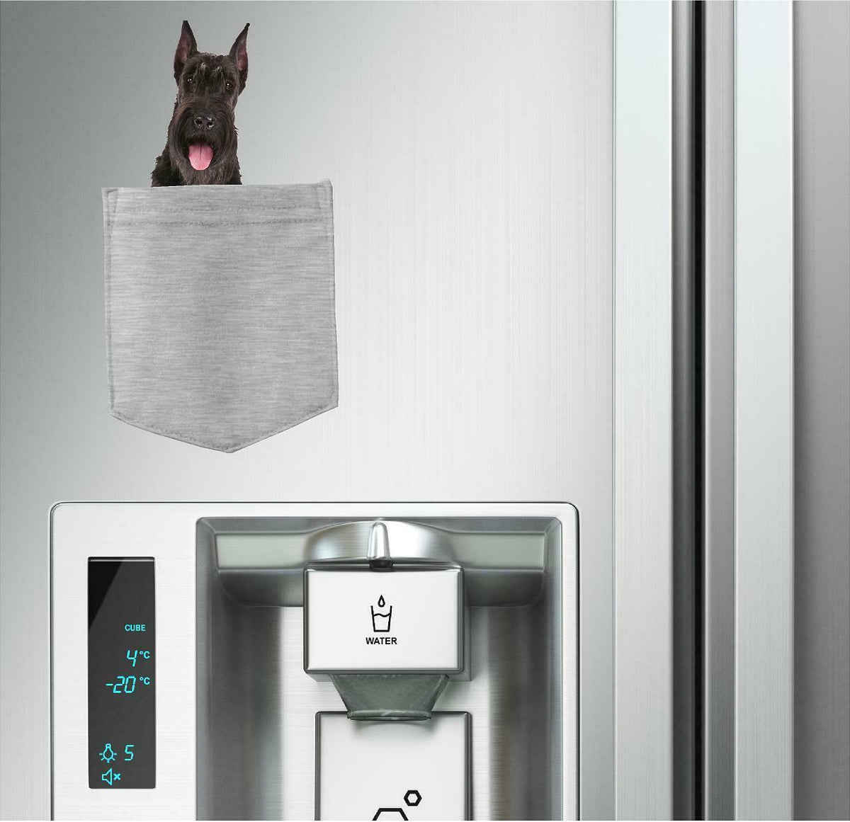 Giant Schnauzer Dog in pocket Fridge Car Magnet Bumper Sticker App size 4"x7"