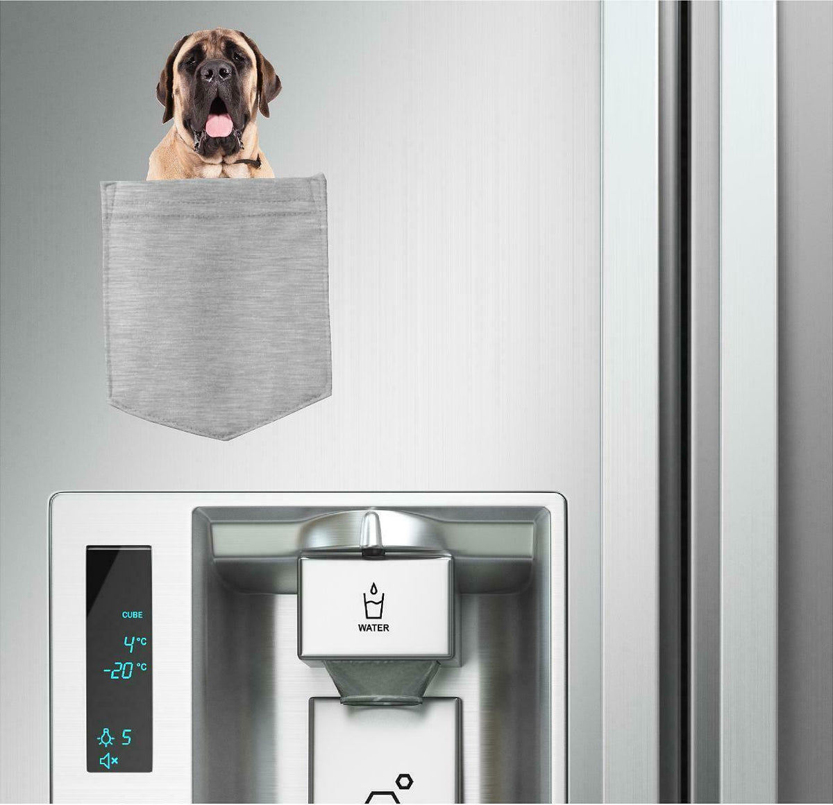 Mastiff Dog in pocket Fridge Car Magnet Bumper Sticker App size 4"x7"