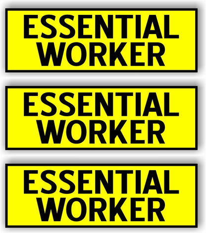 Essential Worker Car MAGNET Magnetic Bumper Sticker  bright safety yellow