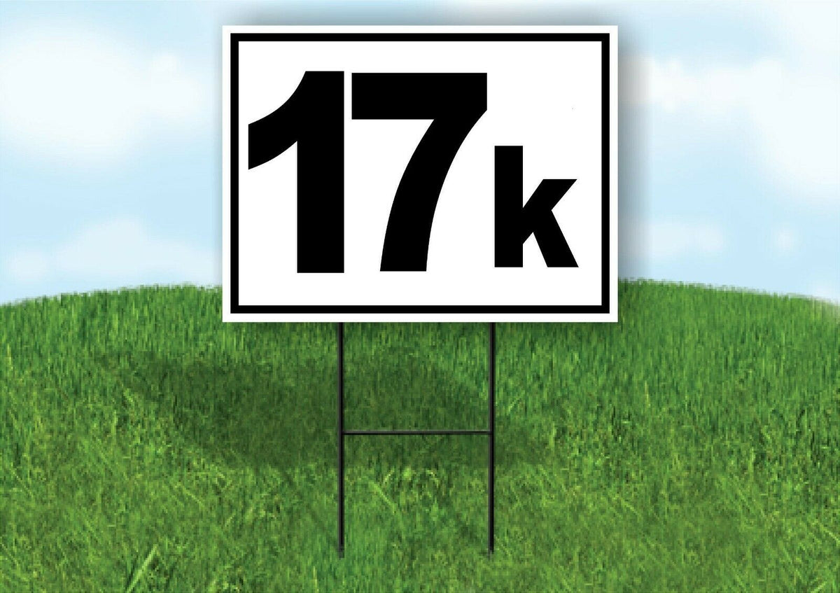 KILOMETER 17 K DISTANCE MARKER  RUNNING RACE Yard Sign with Stand LAWN SIGN