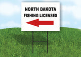 NORTH DAKOTA _FISHING LICENSES LEFT ARROW  Yard Sign w Stand LAWN SIGN Single