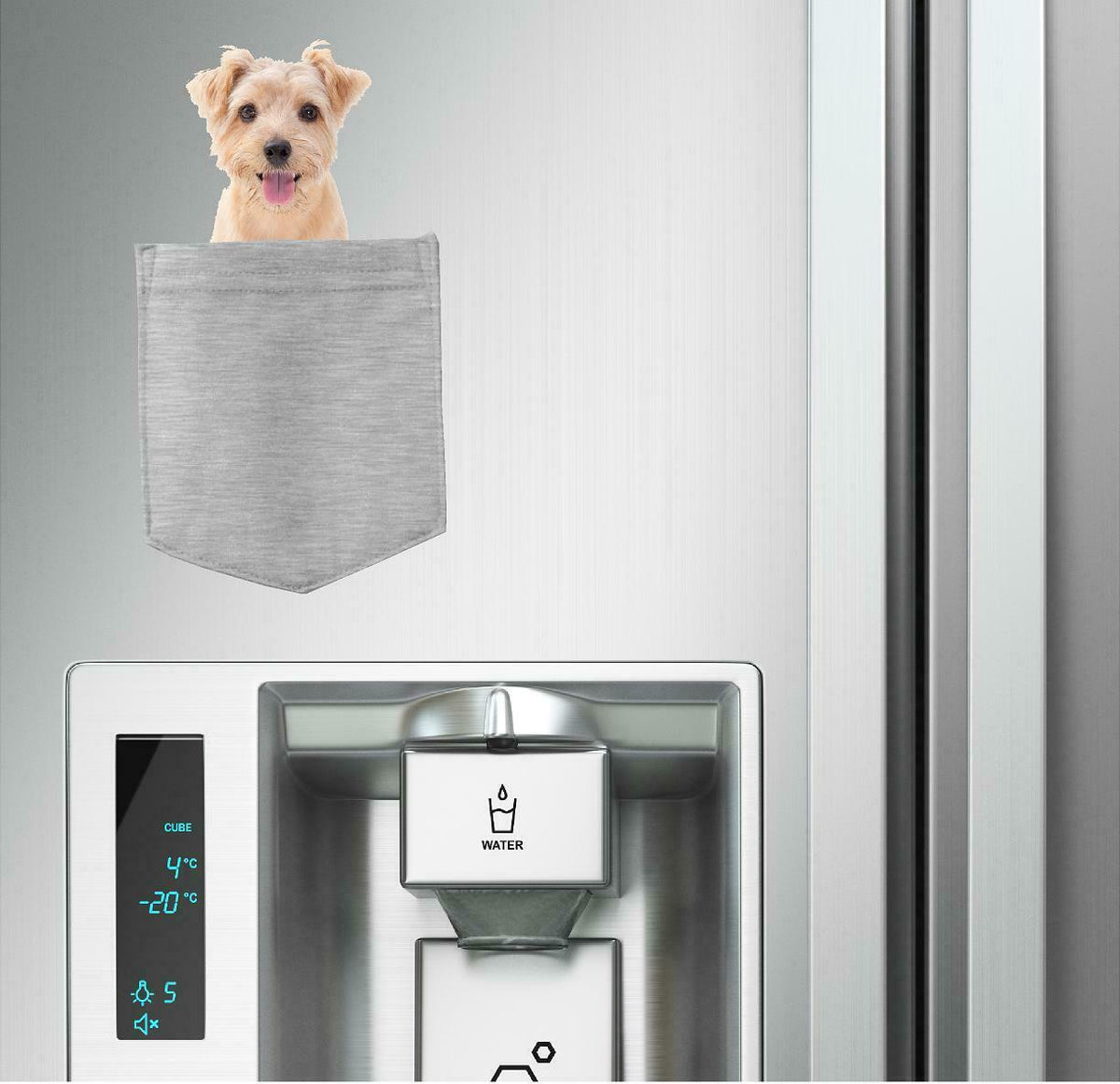 Norfolk Terrier Dog in pocket Fridge Car Magnet Bumper Sticker App size 4"x7"