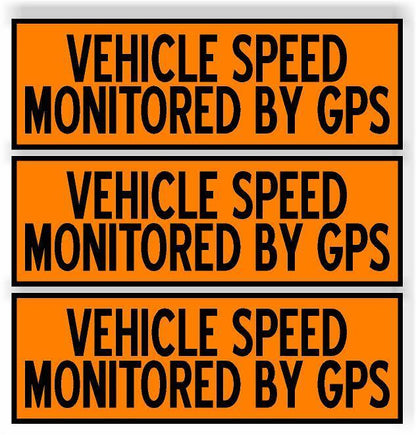 SET 3 Vehicle Speed Monitored by GPS Car MAGNET Magnetic Bumper Sticker orange