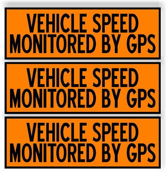 SET 3 Vehicle Speed Monitored by GPS Car MAGNET Magnetic Bumper Sticker orange