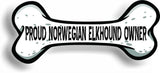 Proud Norwegian Elkhound Owner Bone Car Magnet Bumper Sticker 3"x7"