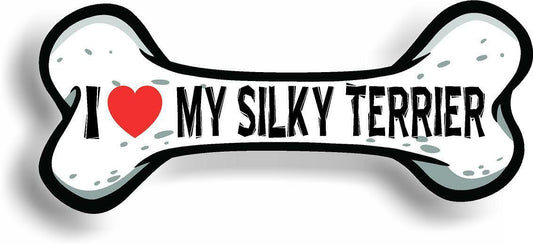 I Love My Silky Terrier Car Magnet Bumper Sticker 3"x7"