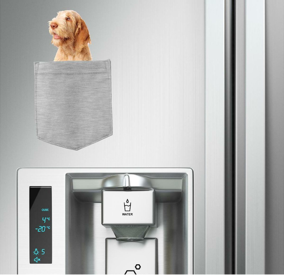 Spinone Italiano Dog in pocket Fridge Car Magnet Bumper Sticker App size 4"x7"