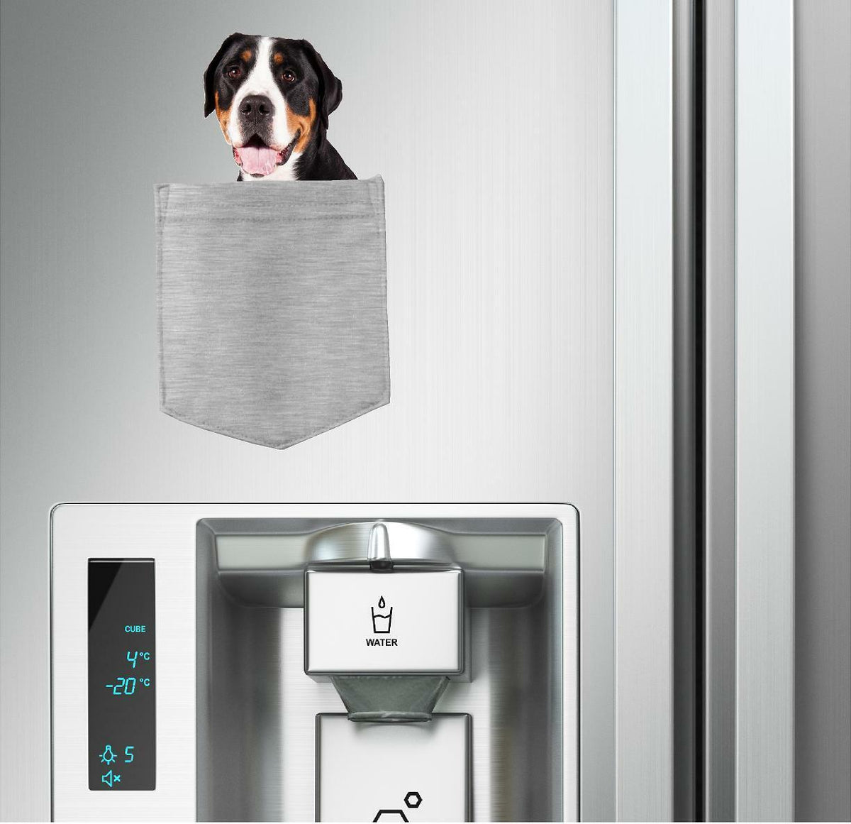 Greater Swiss Mountian Dog in pocket Fridge Car Magnet Bumper Sticker