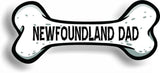 Dog Dad Newfoundland Bone Car Magnet Bumper Sticker 3"x7"
