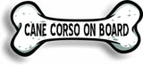 Dog on Board Cane Corso Bone Car Magnet Bumper Sticker 3"x7"