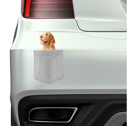 Spinone Italiano Dog in pocket Fridge Car Magnet Bumper Sticker App size 4"x7"