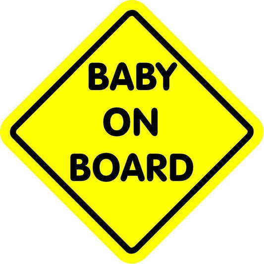 BABY ON BOARD - Magnetic Bumper Sticker THIS IS A MAGNET NOT A STICKER 6'X6"