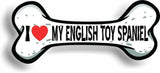I Love My English Toy Spaniel Car Magnet Bumper Sticker 3"x7"
