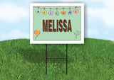 MELISSA WELCOME BABY GREEN  18 in x 24 in Yard Sign Road Sign with Stand