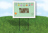 TANYA WELCOME BABY GREEN  18 in x 24 in Yard Sign Road Sign with Stand