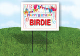 BIRDIE HAPPY BIRTHDAY BALLOONS 18 in x 24 in Yard Sign Road Sign with Stand