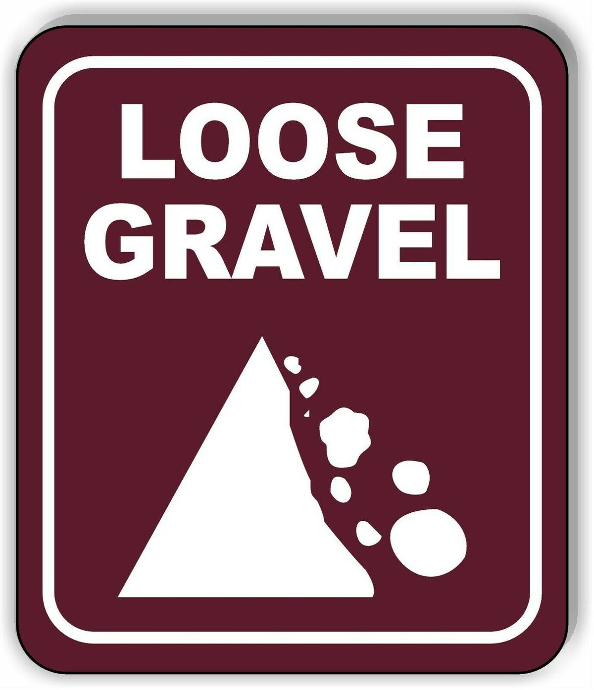 LOOSE GRAVEL GRAPHIC TRAIL CAMPING Metal Aluminum composite sign