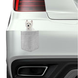 West Highland Terrier in pocket Fridge Car Magnet Bumper Sticker App size 4"x7"