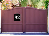 92 Bay Garage Door Plate Field Lane Gate Number BLACK Aluminum Composite Sign