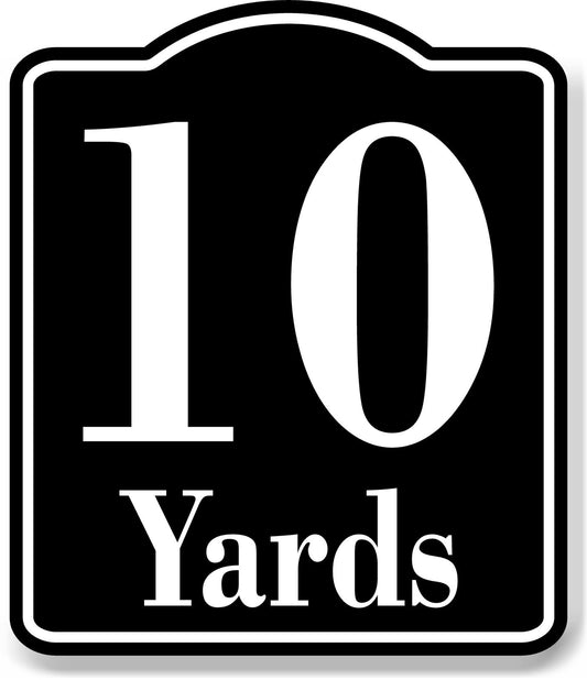 10 Yards Distance Marker Running Race 5k Marathon BLACK Aluminum Composite Sign
