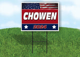 CHOWEN FLAG RED 2024 18inx24in Yard Road Sign w/ Stand