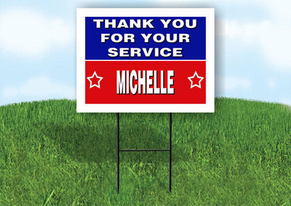 MICHELLE THANK YOU SERVICE 18 in x 24 in Yard Sign Road Sign with Stand