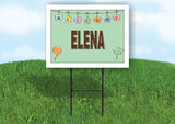 ELENA WELCOME BABY GREEN  18 in x 24 in Yard Sign Road Sign with Stand