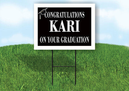 KARI CONGRATULATIONS GRADUATE 18 in x 24 in Yard Sign Road Sign with Stand
