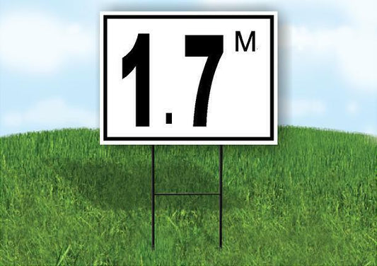 1.7 m pool depth black white 18inx24in Yard Road Sign w/ Stand