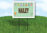 HAILEY WELCOME BABY GREEN  18 in x 24 in Yard Sign Road Sign with Stand