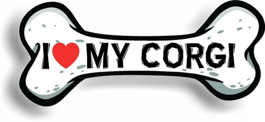 I Love My Corgi Car Magnet Bumper Sticker 3"x7"