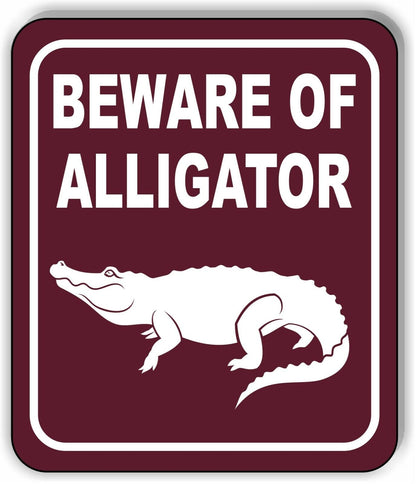 BEWARE OF ALLIGATOR DANGER PARK CAMPING Metal Aluminum composite sign