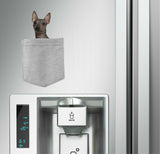 American Hairless Dog in pocket Fridge Car Magnet Bumper Sticker App size 4"x7"