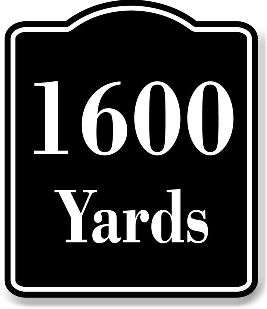 1600 Yards Distance Marker Running Race Marathon BLACK Aluminum Composite Sign
