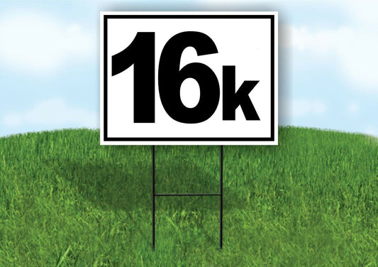 KILOMETER 16 K DISTANCE MARKER  RUNNING RACE Yard Sign with Stand LAWN SIGN