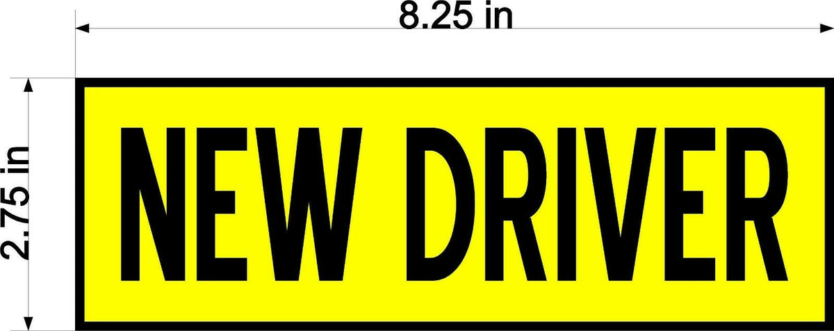 SET OF 3 NEW Driver  Car MAGNET Magnetic Bumper Sticker  bright safety yellow