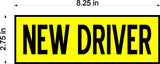 SET OF 3 NEW Driver  Car MAGNET Magnetic Bumper Sticker  bright safety yellow