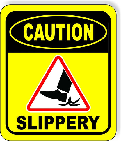 CAUTION SLIPPERY BANANA Metal Aluminum Composite bathroom WET FLOOR Sign