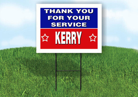 KERRY THANK YOU SERVICE 18 in x 24 in Yard Sign Road Sign with Stand