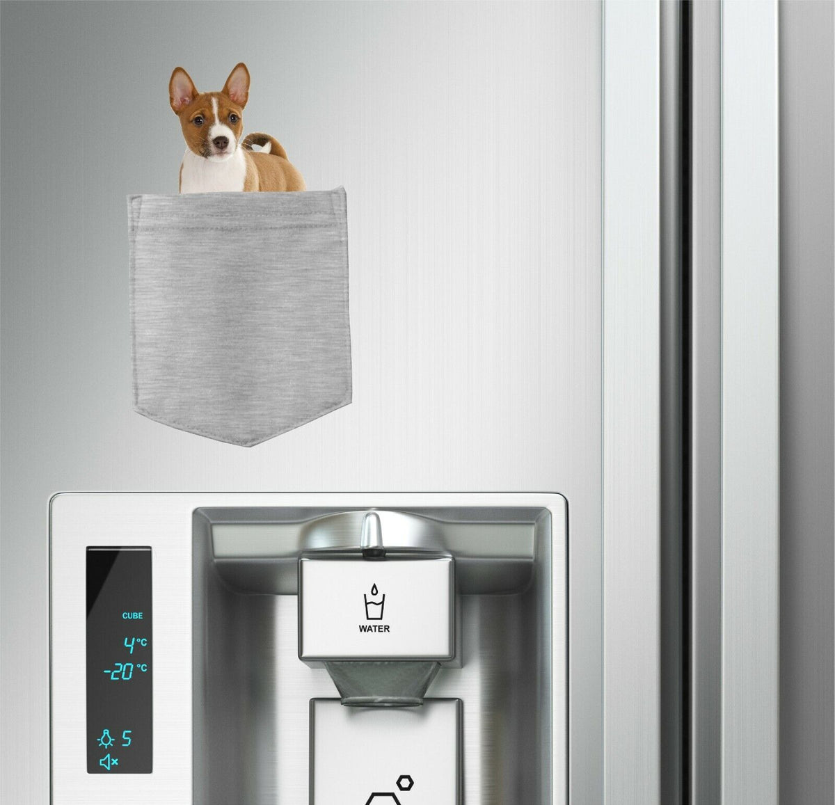 Basenji Dog in pocket Fridge Car Magnet Bumper Sticker App size 4"x7"