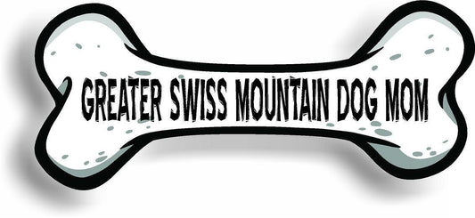 Dog Mom Greater Swiss Mountain Dog Bone Car Magnet Bumper Sticker 3"x7"