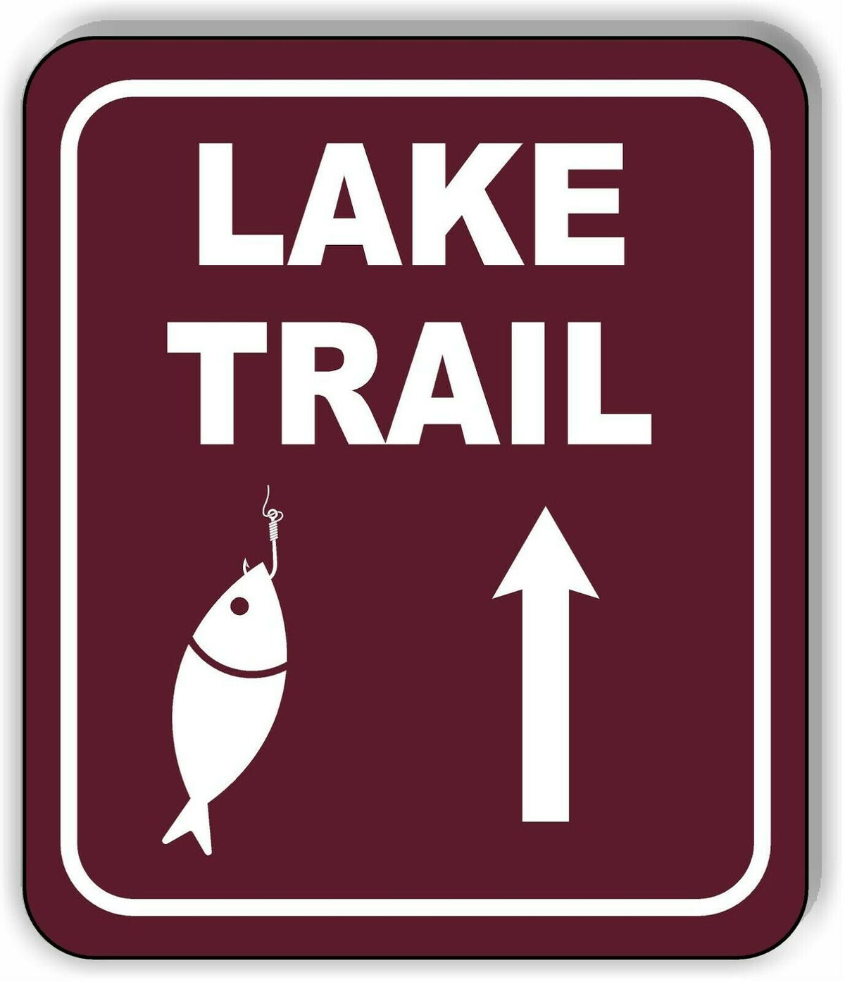 LAKE TRAIL DIRECTIONAL UPWARDS ARROW CAMPING Metal Aluminum composite sign