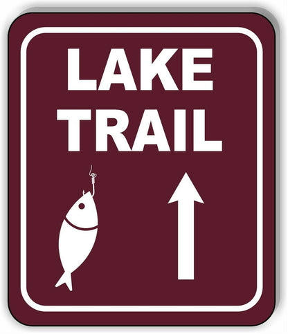 LAKE TRAIL DIRECTIONAL UPWARDS ARROW CAMPING Metal Aluminum composite sign