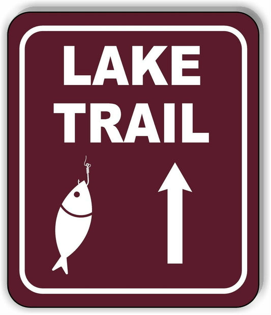 LAKE TRAIL DIRECTIONAL UPWARDS ARROW CAMPING Metal Aluminum composite sign