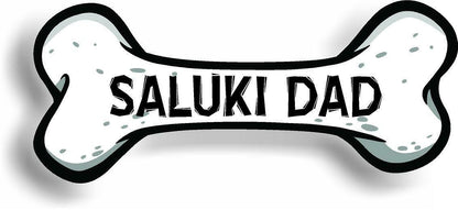 Dog Dad Saluki Bone Car Magnet Bumper Sticker 3"x7"