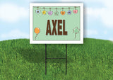 AXEL WELCOME BABY GREEN  18 in x 24 in Yard Sign Road Sign with Stand