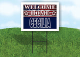 CECILIA WELCOME HOME FLAG 18 in x 24 in Yard Sign Road Sign with Stand